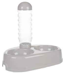 FLAMINGO Feeding Bowl with Water Dispenser 850 ml Grey