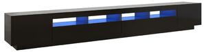 TV Cabinet with LED Lights Black 300x35x40 cm