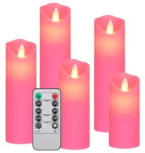 5 Piece Electric LED Candle Set with Remote Control Warm White
