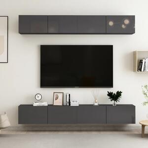 TV Cabinets 4 pcs High Gloss Grey 100x30x30 cm Engineered Wood
