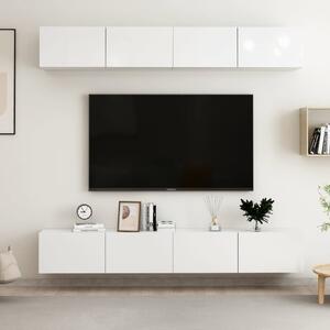 TV Cabinets 4 pcs High Gloss White 100x30x30 cm Engineered Wood