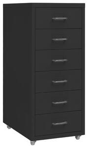 Mobile File Cabinet Black 28x41x69 cm Metal