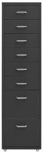 Mobile File Cabinet Anthracite 28x41x109 cm Metal