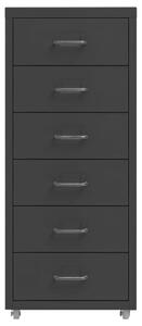 Mobile File Cabinet Anthracite 28x41x69 cm Metal