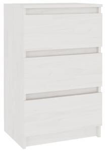 Bedside Cabinet White 40x29.5x64 cm Solid Pine Wood