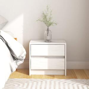 Bedside Cabinet White 40x30.5x35.5 cm Solid Pine Wood