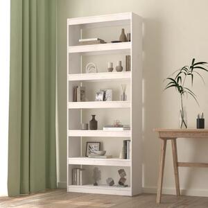 Book Cabinet/Room Divider White 80x30x199.5 cm Solid Wood Pine
