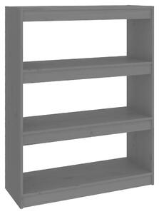 Book Cabinet/Room Divider Grey 80x30x103.5 cm Solid Wood Pine