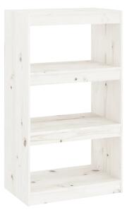 Book Cabinet/Room Divider White 60x30x103.5 cm Solid Wood Pine