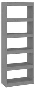 Book Cabinet/Room Divider Grey 60x30x167.5 cm Solid Wood Pine