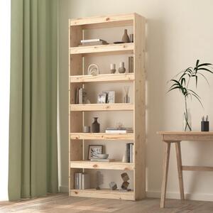 Book Cabinet/Room Divider 80x30x199.5 cm Solid Wood Pine