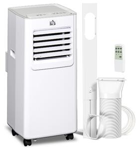 HOMCOM 7000 BTU Mobile Air Conditioner Portable AC Unit for Cooling Dehumidifying Ventilating w/ Remote Controller, LED Display for Bedroom Aosom UK