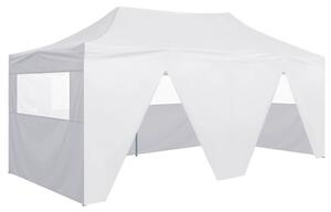 Professional Folding Party Tent with 4 Sidewalls 3x6 m Steel White