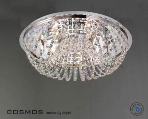 IL30044 7 Lt Chrome and Crystal Halogen Flush Ceiling Lamp