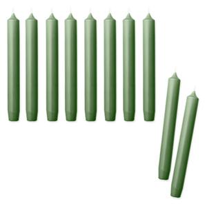 Taper candles 19 cm 10 pcs - Paraffin. Ø2,2 x 19 cm. 10 pcs. - Moss Green - Søstrene Grene