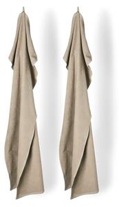 Towels 2-pack - Cotton. 140 x 70 cm. 2 pcs. - Warm Grey - Søstrene Grene