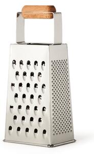 Grater - Stainless steel/birch wood. 8.7 x 6.4 x 17.5 cm. - Silver - Søstrene Grene