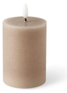 LED pillar candle 10 cm - 7 x 10 cm. - Warm Grey - Søstrene Grene