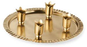 Advent candleholder - Metal. Ø23 x 4 cm. - Gold - Søstrene Grene