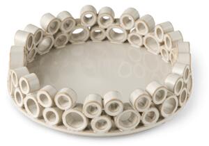 Decorative tray - Stoneware. Ø22 x 6 cm. - Off White - Søstrene Grene