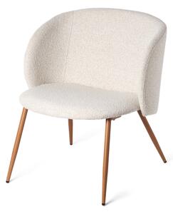 Bouclé lounge chair - Iron/polyester/polyurethane. 50 x 42.5 x 81 cm. - Off White - Søstrene Grene