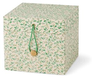 Box with lid - Paper. 18.5 x 18.5 x 16.5 cm. - Off White - Søstrene Grene