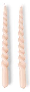 Twisted candles 28 cm - Paraffin wax. 28 x 2.2 cm. 2 pcs. - Sand - Søstrene Grene