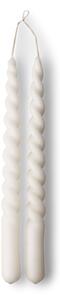 Twisted candles 28 cm - Paraffin wax. 28 x 2.2 cm. 2 pcs. - Off White - Søstrene Grene