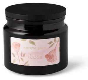 Scented candle Rose - Rapeseed wax/scent/glass/bamboo. 30 hours. - Brown - Søstrene Grene