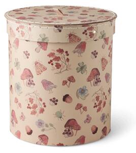 Round box - Cardboard. Ø24 x 26 cm. - Yellow Ochre - Søstrene Grene