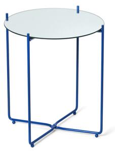 Side table - Glass/iron. Ø42 x 47.5 cm. - Electric Blue - Søstrene Grene