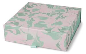 Storage box - Cardboard. 23 x 23 x 6.7 cm. - Dusty Green - Søstrene Grene