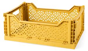 Folding crate - 40 x 30 x 15 cm. - Curry - Søstrene Grene