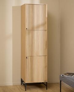 Attica Wooden Wardrobe With 2 Doors In Oak And Matt Black