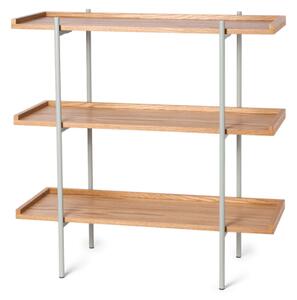 Shelving unit - Wood/metal/oak veneer. 80 x 33.5 x 80 cm. - Thyme Green - Søstrene Grene