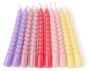 Twisted candles - Ø1.2 x 10 cm. 10 pcs. - Rose Blush - Søstrene Grene