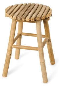 Stool - Bamboo. Ø32 x 45 cm. - Nature - Søstrene Grene