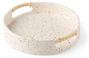 Decorative tray - Dolomite/seagrass. Ø20 cm. - Off White - Søstrene Grene