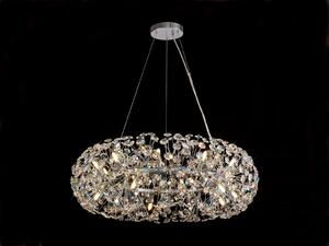 Fusion 20 Light Crystal Ceiling Pendant Light In Polished Chrome Finish