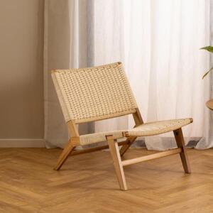 Camrose Weaved Pattern Lounge Chair In Off White