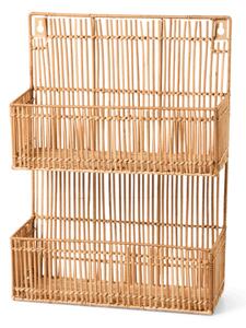 Wall shelf - Rattan. 34 x 13 x 47 cm. - Nature - Søstrene Grene