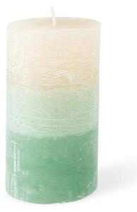 Rustic pillar candle - Paraffin/stearin wax/cotton. Ø7 x 12 cm. 48 hours. - Sage Green - Søstrene Grene