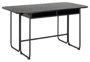 Deridder Wooden Extending Dining Table In Ash Black