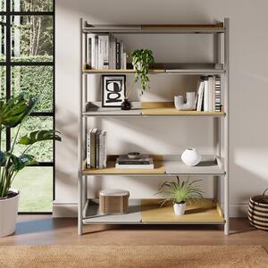 Halsey Tall Shelving Unit, Oak Effect Grey