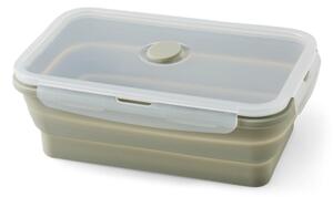 Foldable food container - Silicone. 21.5 x 14 x 3 cm. - Thyme Green - Søstrene Grene