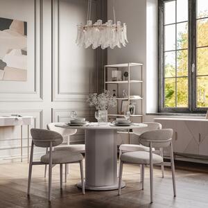 Indus Valley Cleo Round 4 Seater Dining Table with 4 Cleo Dining Chairs