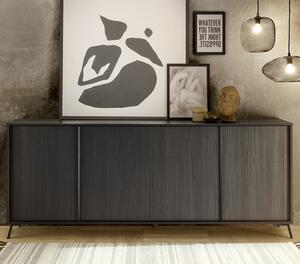 Cappy Wooden Sideboard With 4 Doors In Black