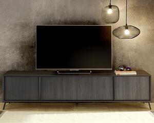 Cappy Wooden TV Stand With 4 Doors In Black