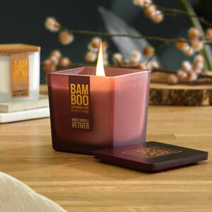 Heart and Home Bamboo Amber Wood & Vetiver Jar Candle Red