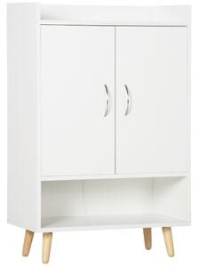 HOMCOM Modern Shoe Cabinet Storage Organizer with Doors and Shelves for Hallway & Entryway